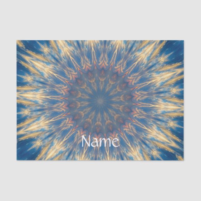 Papel De Seda Kaleidoscópio Blue Chakra Thunder_Cove (Frente )