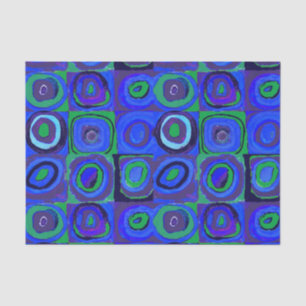 Papel De Seda Kandinsky Farbstudie Quadrate Blue Squares