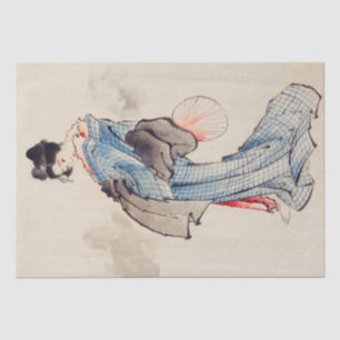 Papel De Seda Katsushika Hokusai Retrato De Comprimento De Che