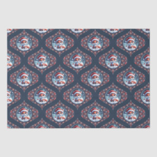 Papel De Seda Kawaii Christmas Fox Dot Mandala Ogee Damask