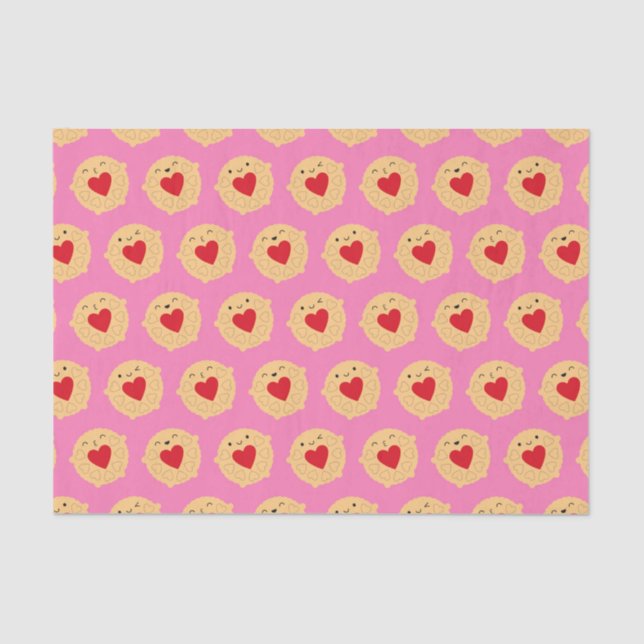 Papel De Seda Kawaii Jammie Dodger Biscuits (Frente )