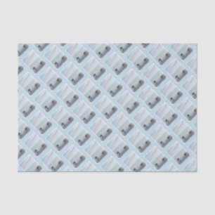 Papel De Seda Keeshonds na Arte de Cão de Pintura em Seashore