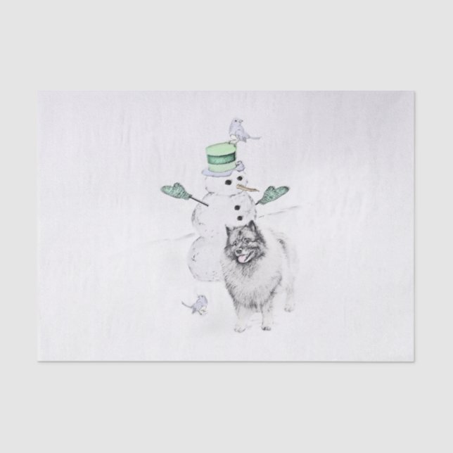 Papel De Seda Kehond Christmas Snowman Painting Dog Art (Frente )