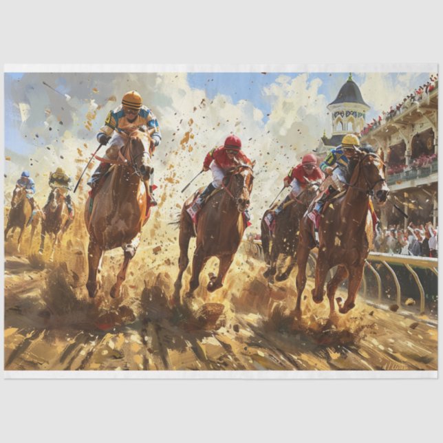Papel De Seda Kentucky Derby Race Decoupage (Frente )