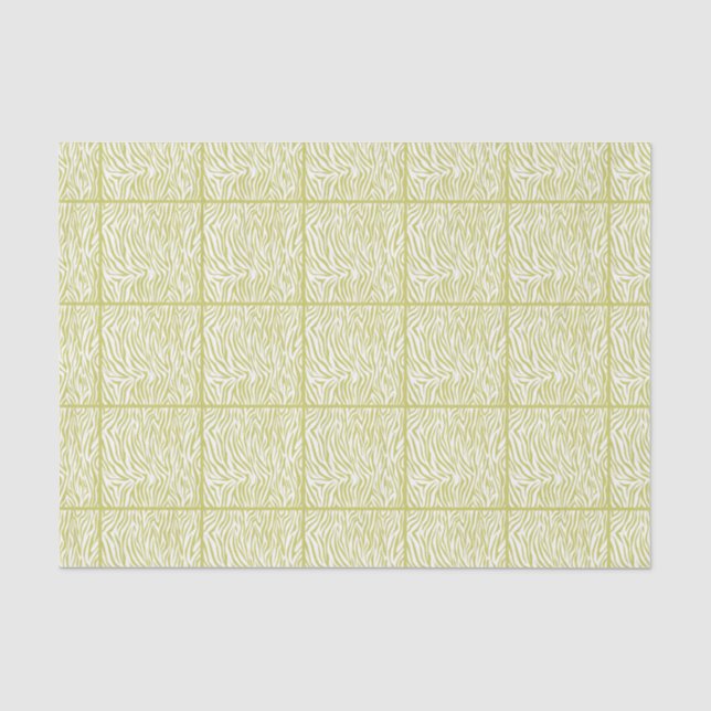 Papel De Seda Khaki Safari Zebra, design de pelada (Frente )