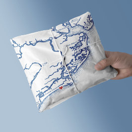Papel De Seda Kiawah Island SC Map Elegante Marinho Azul