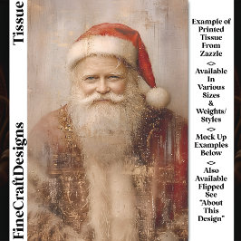 Papel De Seda Kind Vintage Santa Claus Portrait DZ1RF Decoupage