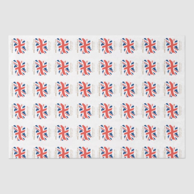 Papel De Seda King Charles III Union Jack Flag (Frente )