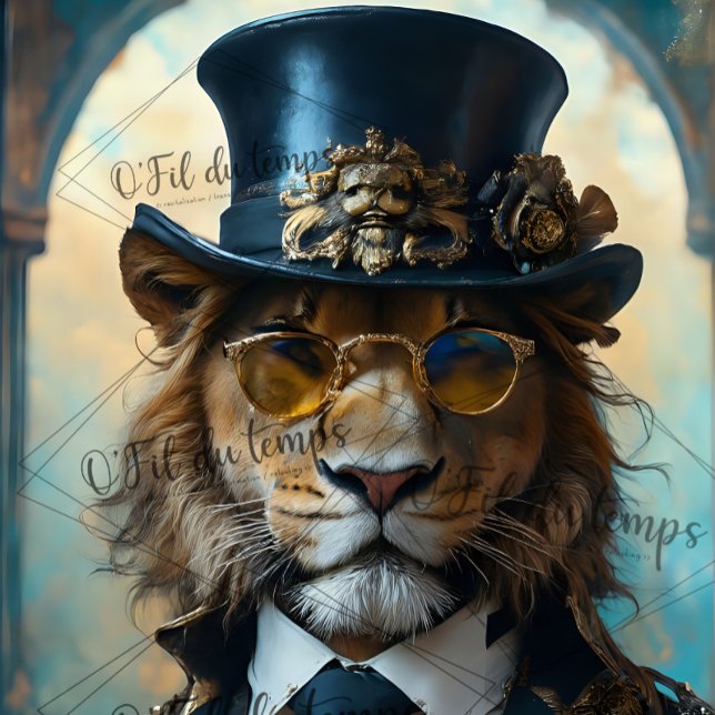 Papel De Seda King of The jungle steampunk découpage  (Criador carregado)