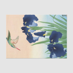 Papel De Seda Kingfisher acima de Irises, 1926 por Ohara Koson