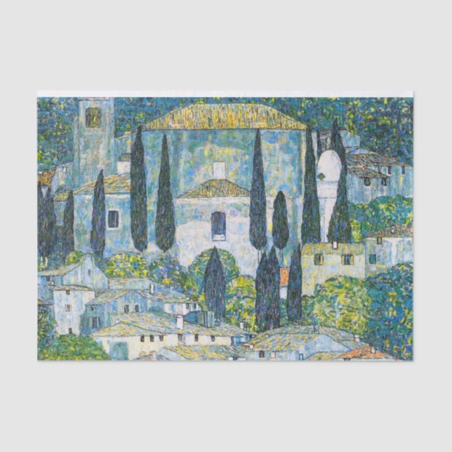 Papel De Seda Kirche em Cassone por Gustav Klimt (Frente )