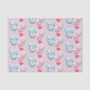Papel De Seda Kissing Bears Cute e Kawaii