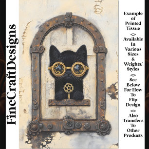 Papel De Seda Kitten Preto Pega Através da Dissociação AP1 Burac