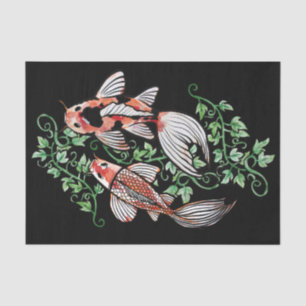 Papel De Seda Koi Fish Pond Kois Ivy Peixe Japonês