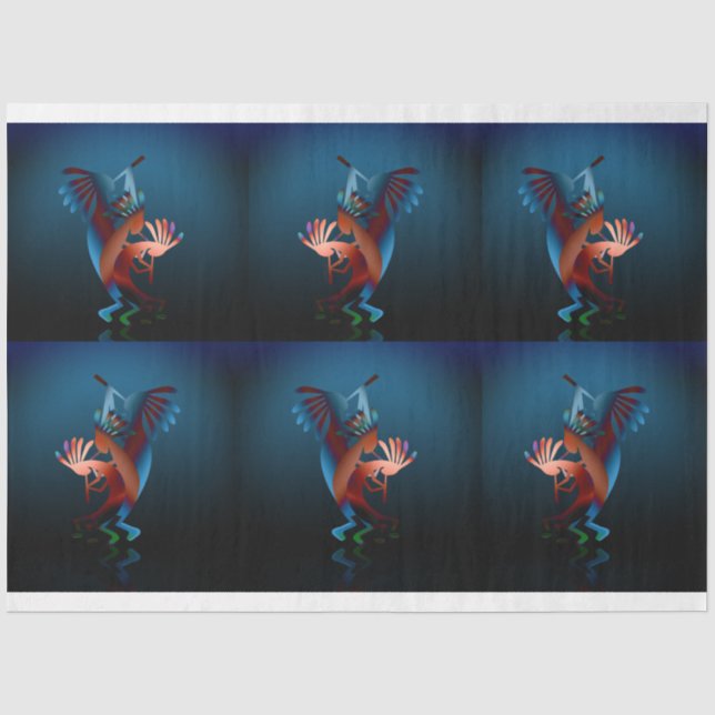 Papel De Seda Kokopelli Blues Set 2 Decoupage (Frente )