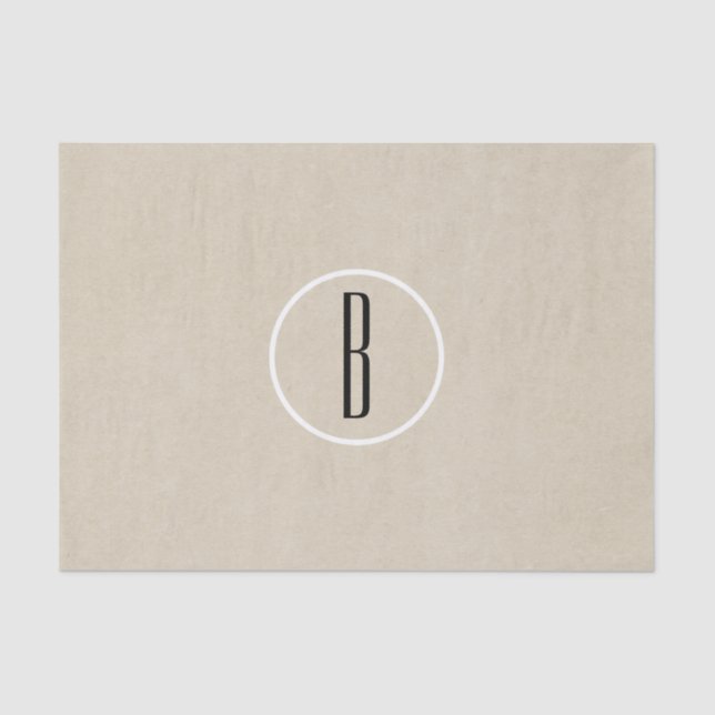 Papel De Seda Kraft Brown Chic Monograma - Letra inicial russa (Frente )