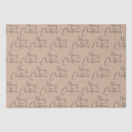 Papel De Seda Kraft Rustic Felry Script de Natal
