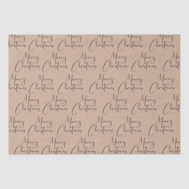 Papel De Seda Kraft Rustic Felry Script de Natal (Frente )