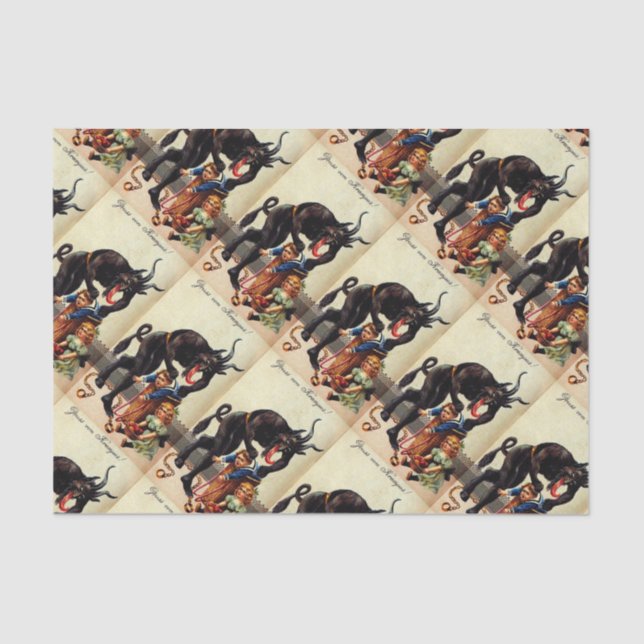 Papel De Seda Krampus Kids no Natal do Cesto Natal Natal no Nata (Frente )