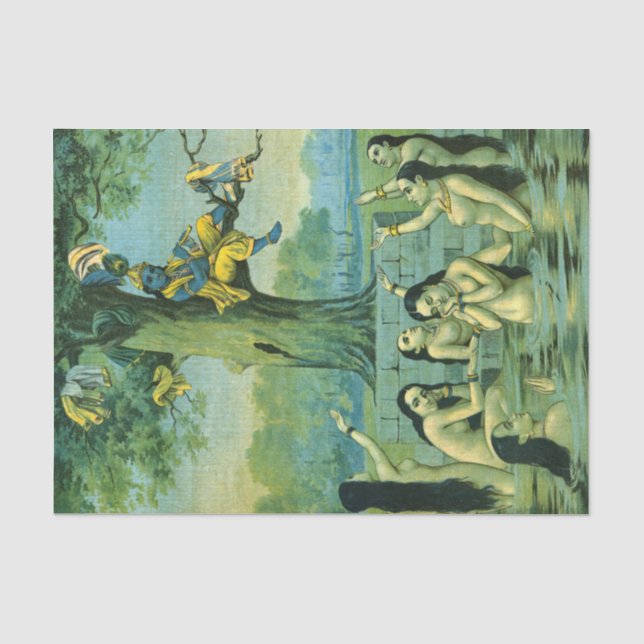 Papel De Seda Krishna Leela por Raja Ravi Varma (Frente )