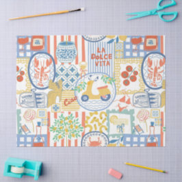 Papel De Seda La Dolce Vita Italian Summer Lemons Mediterranean 