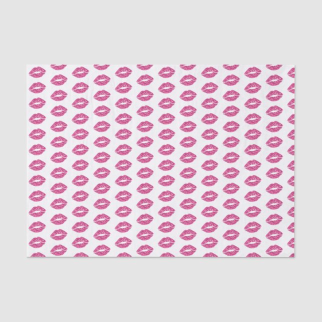 Papel De Seda Lábios brilhantes cor-de-rosa (Frente )