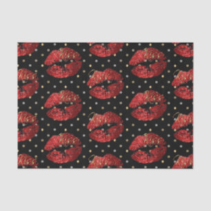 Papel De Seda Lábios de brilho vermelho