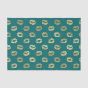 Papel De Seda Lábios de folhas e tiras de ouro