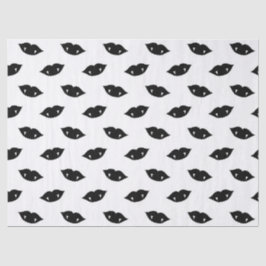 Papel De Seda Lábios e dentes pretos na desmontagem branca