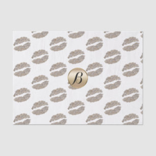 Papel De Seda Lábios Glamurosos Beijo Glamour Chique Monograma M