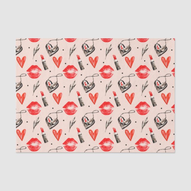 Papel De Seda Lábios (Série Vermelha Design 26) (Frente )