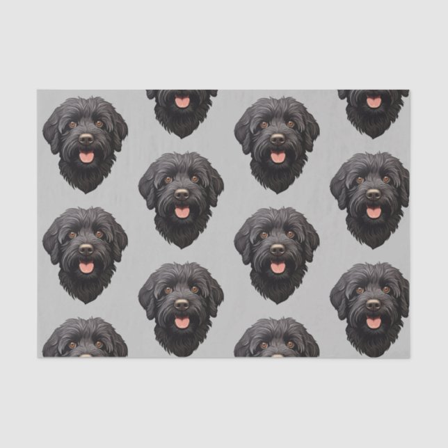 Papel De Seda Labradoodle Black Dog (Frente )