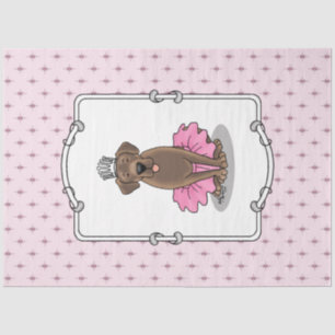 Papel De Seda Labrador de chocolate da Princesa balé - Retrieve