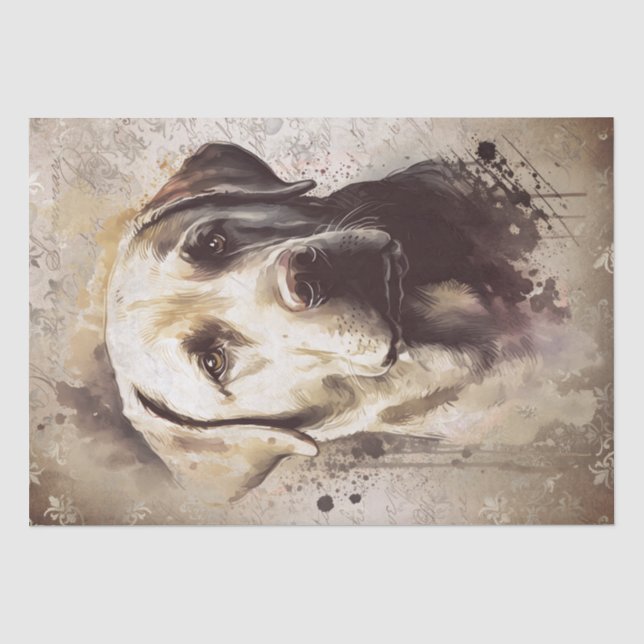 Papel De Seda Labrador Dog Watercolor (Frente )