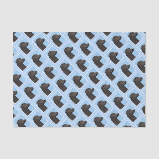 Papel De Seda Labrador Retriever Black Painting Original Dog Art (Frente )