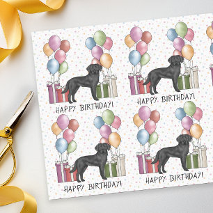 Papel De Seda Labrador Retriever preto Lab cachorro Aniversário 