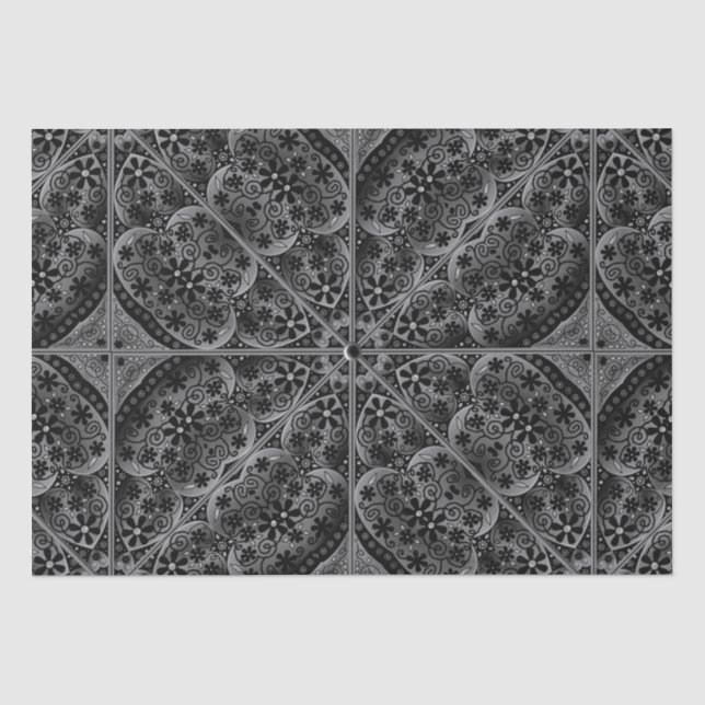 Papel De Seda Lace Black Cerâmico (Frente )