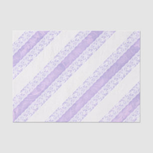 Papel De Seda Lace branco floral tecido prateado roxo
