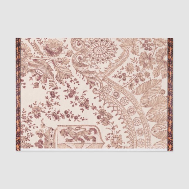 Papel De Seda Lace Floral Rosa Com Rosas (Frente )