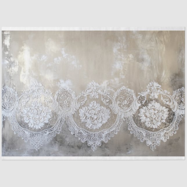 Papel De Seda Lace Patina, texturizado Fundo Beige (Frente )