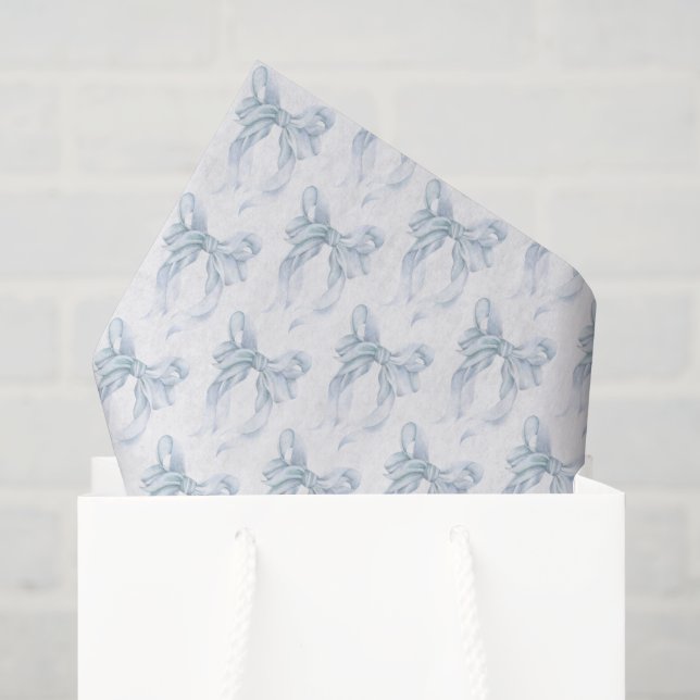 Papel De Seda Laço Azul  (Sacola de presentes)