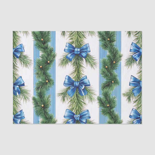 PAPEL DE SEDA LAÇOS AZUIS LISTRAS & GARAMO FRESCO (Frente )