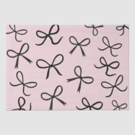 Papel De Seda Laços Pretos Pequenos Fofo da Moda Rosa