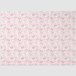 Papel De Seda Laços Rosa com Pontos Rosa e Verde