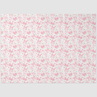 Papel De Seda Laços Rosa com Pontos Rosa e Verde