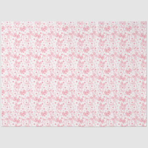 Papel De Seda Laços Rosa e Pontos Rosa Escuro