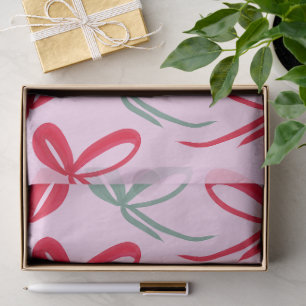 Papel De Seda Laços Vermelhos de Natal Verde Rosa Desenhados à M