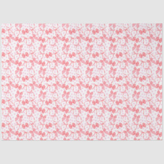 Papel De Seda Laços Vermelhos & Pontos Rosas