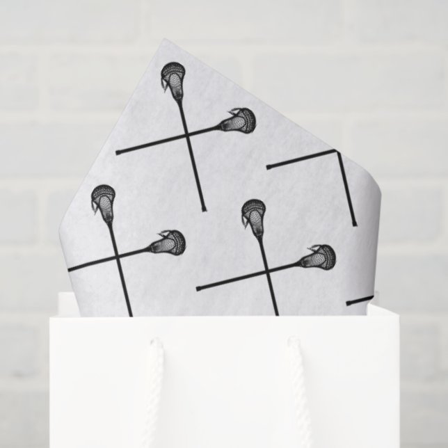 Papel De Seda Lacrosse Sticks Esportes Esportivos Brancos Branco (Sacola de presentes)