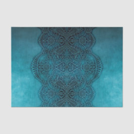 Papel De Seda Lacy Turquoise Grunge Decoupage